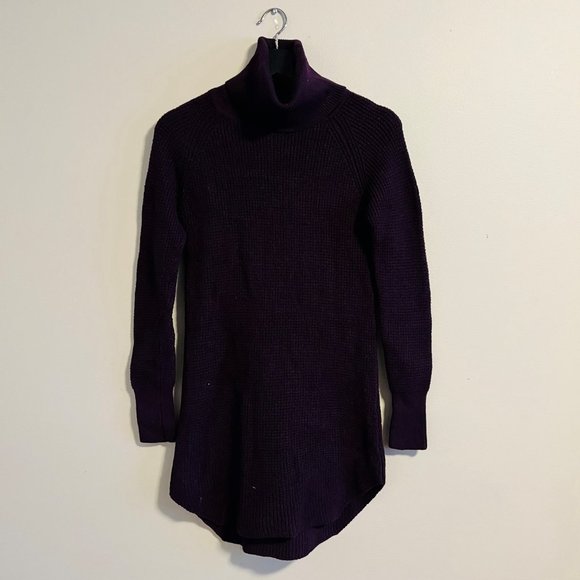 Wilfred Free Purple Turtleneck Merino Wool Sweater Dress, Size XS - Picture 5 of 11